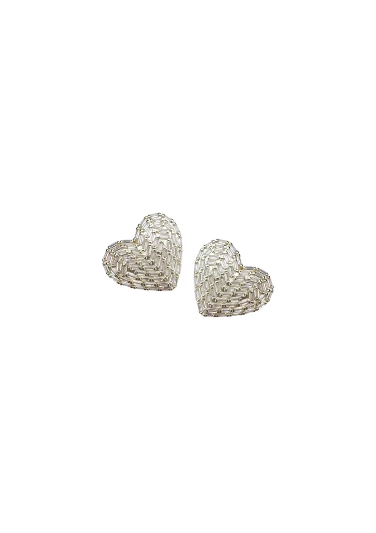 Petite Embellished Coeur Earrings In >NICOLA BATHIE Online