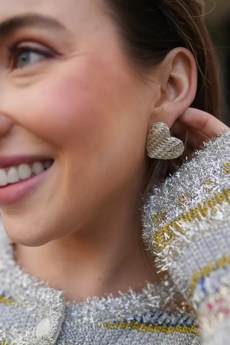 Petite Embellished Coeur Earrings In >NICOLA BATHIE Online