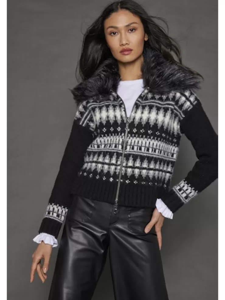Powder Puff Zip Up Sweater Jacket In >LISA TODD New