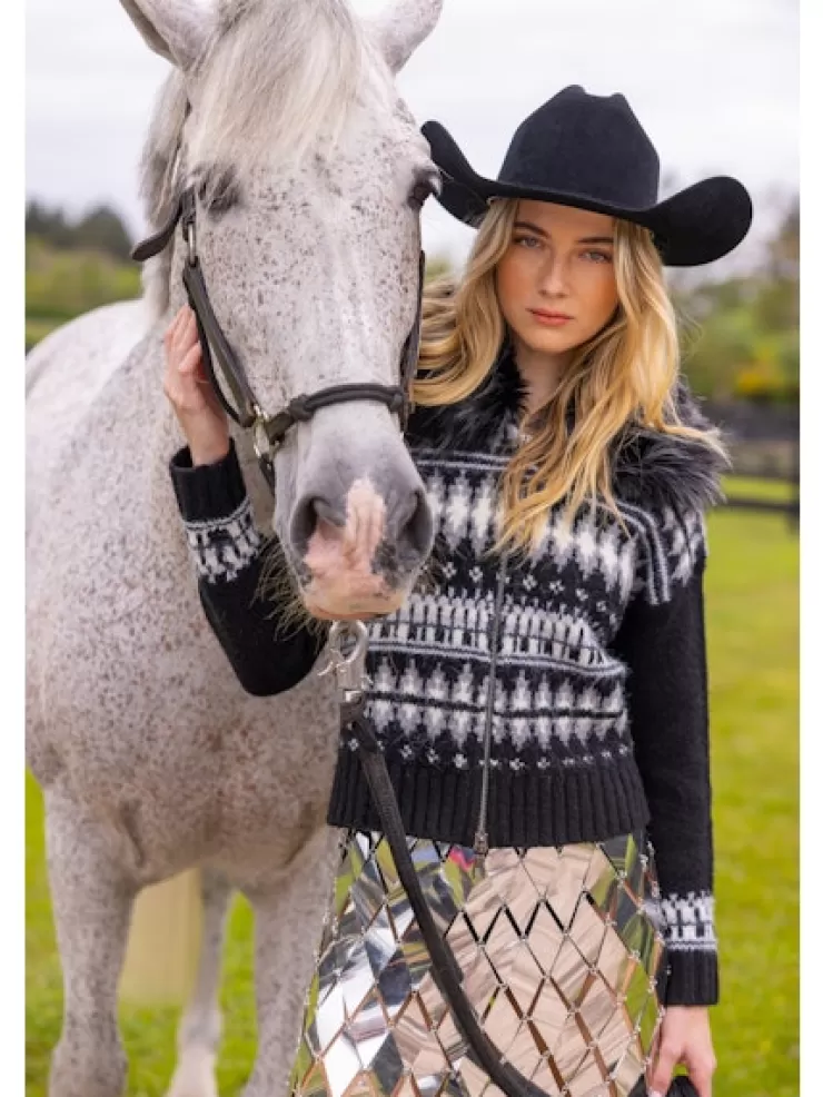 Powder Puff Zip Up Sweater Jacket In >LISA TODD New