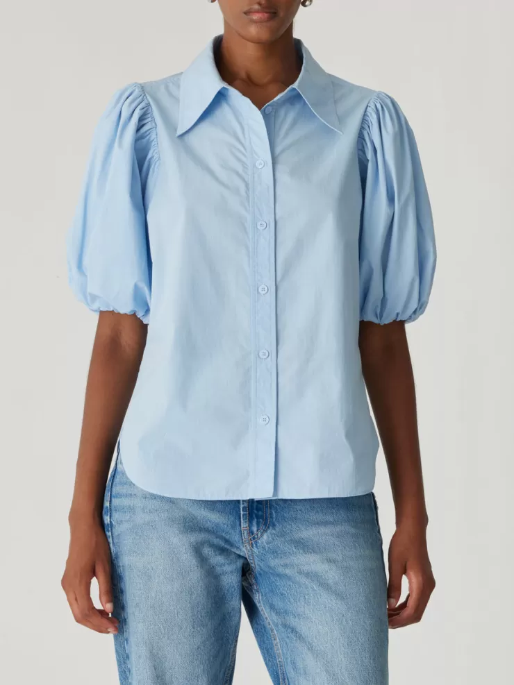 Puff Sleeve Button Down Shirt In >REBECCA TAYLOR Cheap