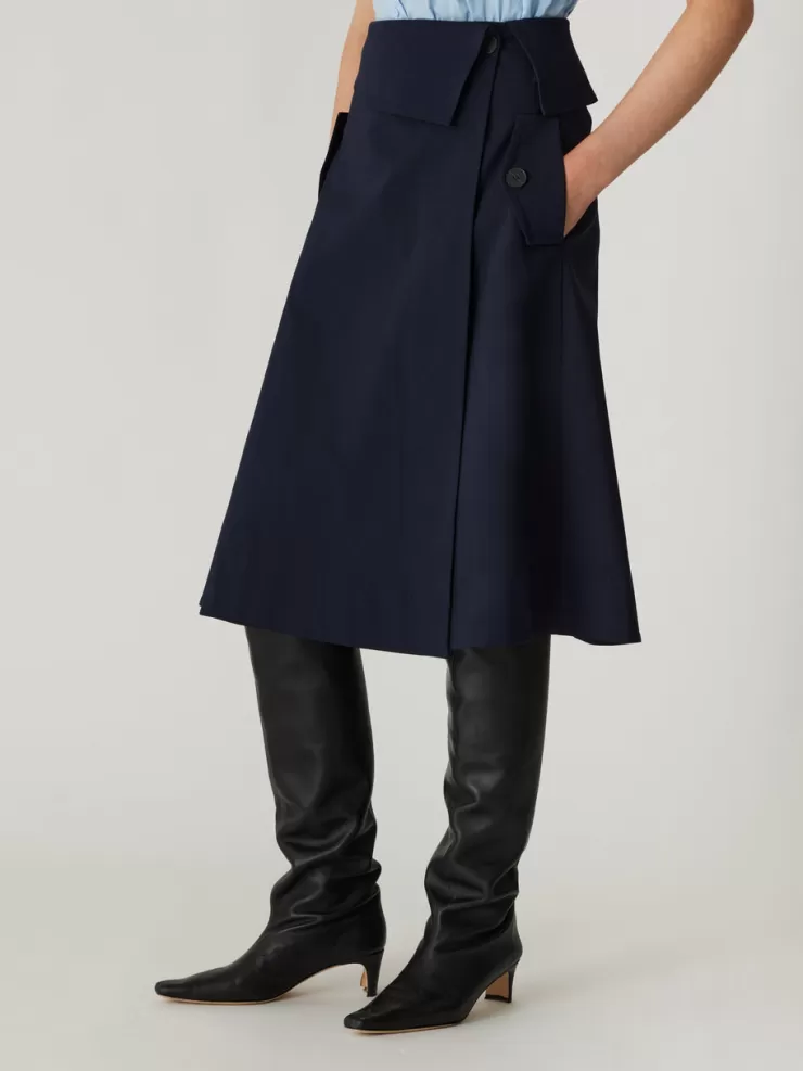 Refined Sateen Foldover Wrap Skirt In >REBECCA TAYLOR Clearance