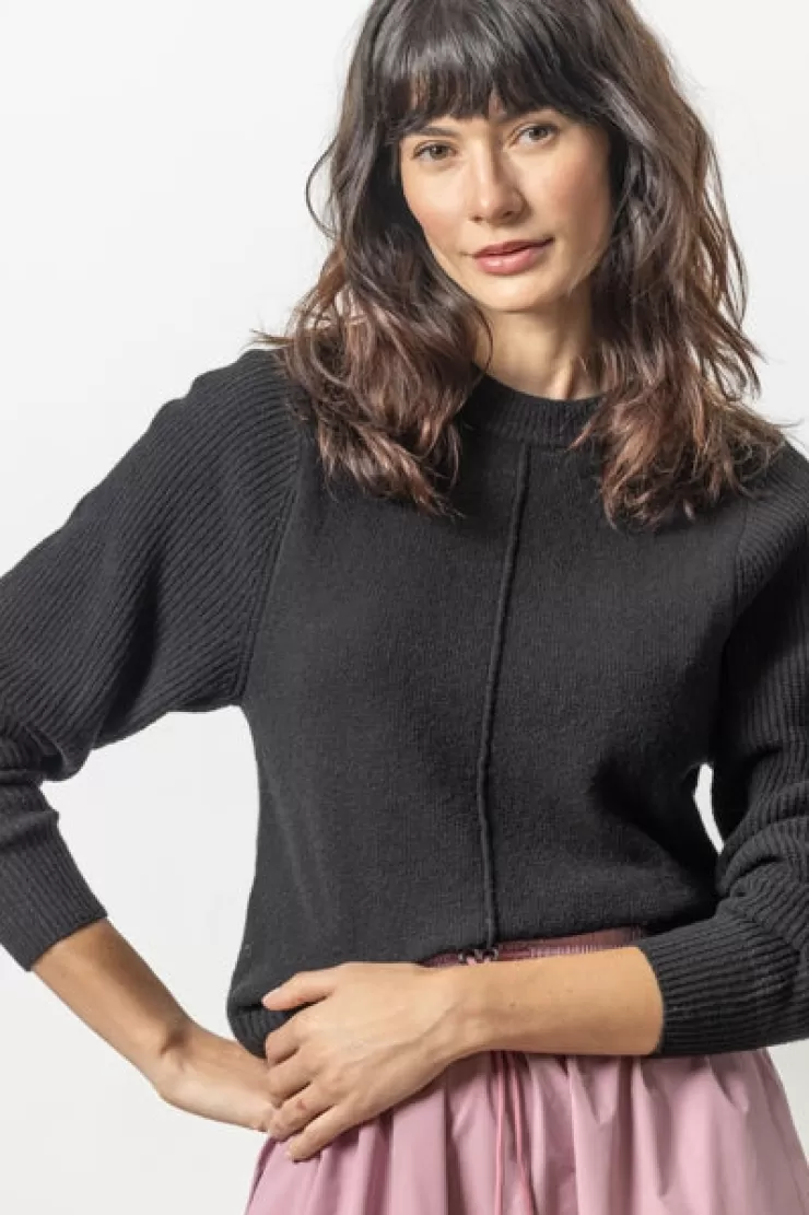 Rib Sleeve Crewneck Sweater In >LILLA P Cheap