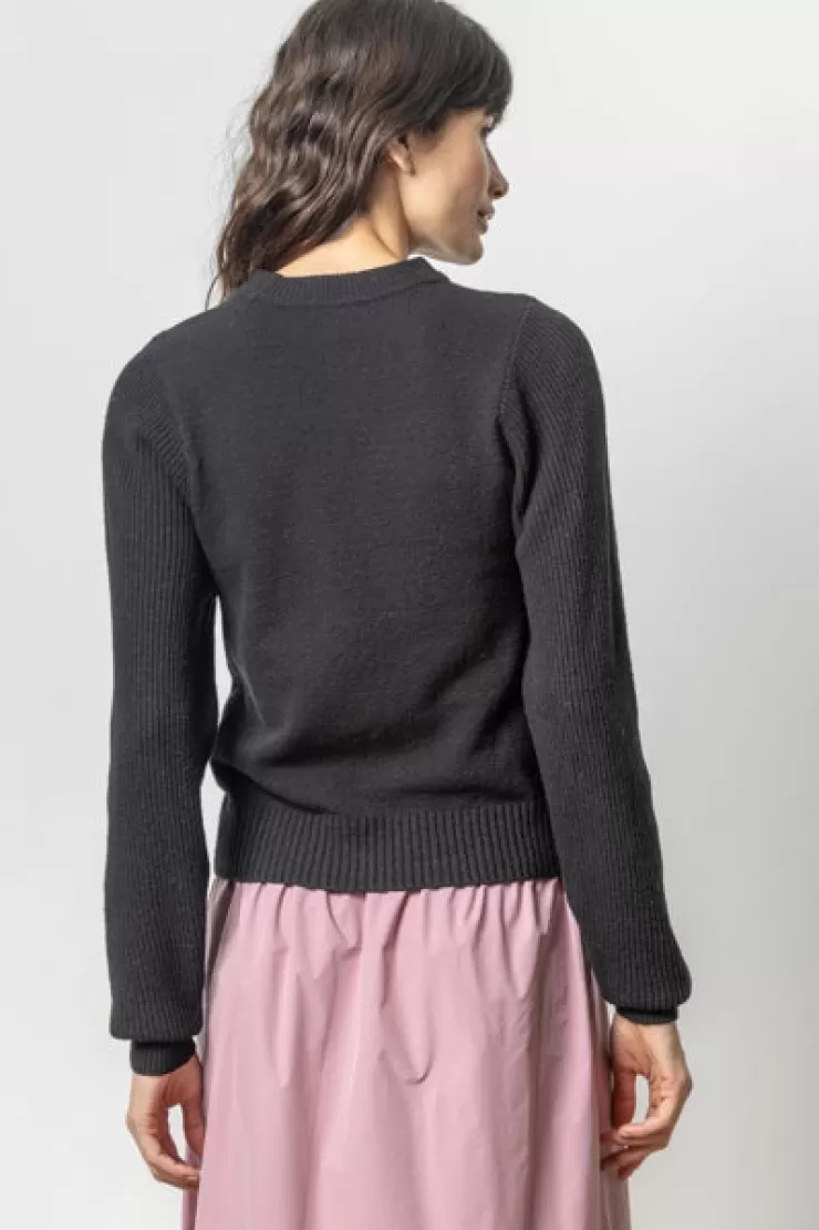 Rib Sleeve Crewneck Sweater In >LILLA P Cheap