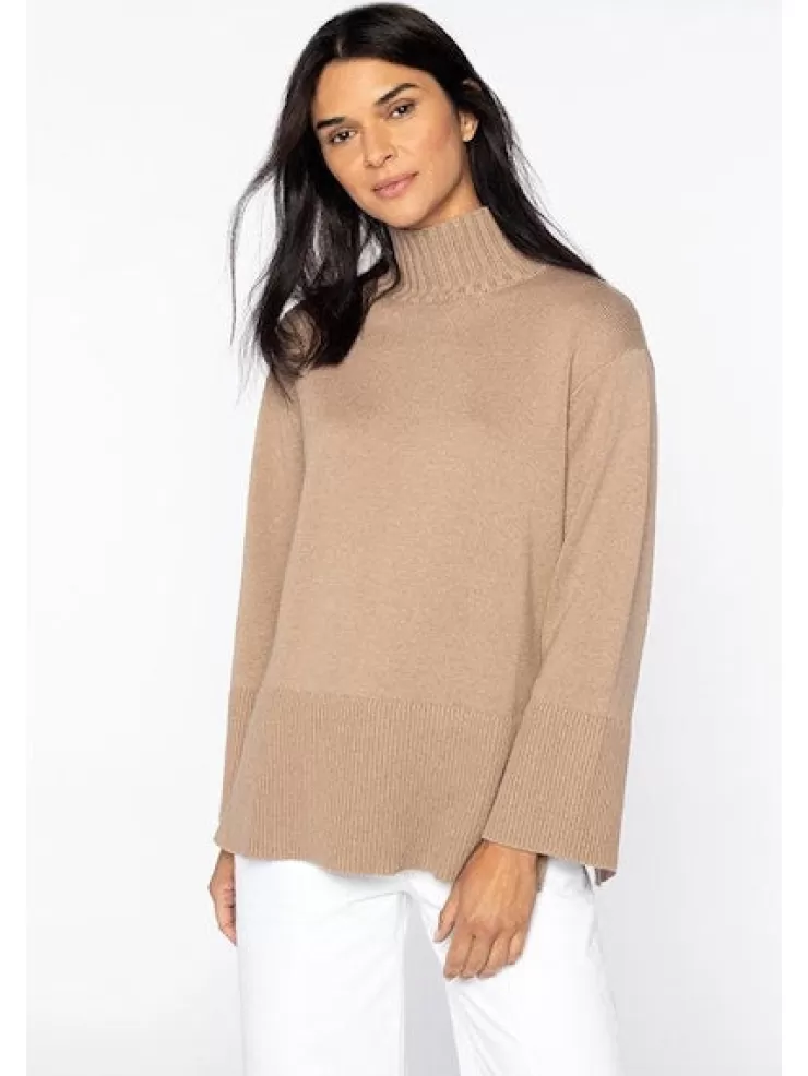 Rib Trim Funnel Neck Sweater In >KINROSS CASHMERE Best Sale