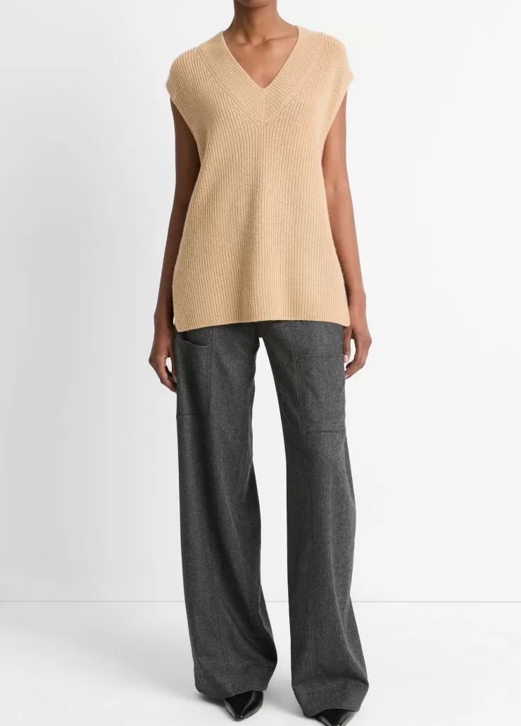 Ribbed Wool-Cashmere V-Neck Sweater Vest In >VINCE Best Sale