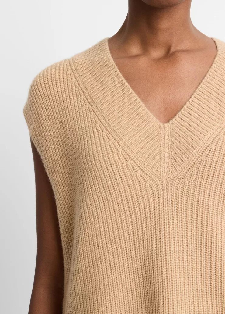 Ribbed Wool-Cashmere V-Neck Sweater Vest In >VINCE Best Sale