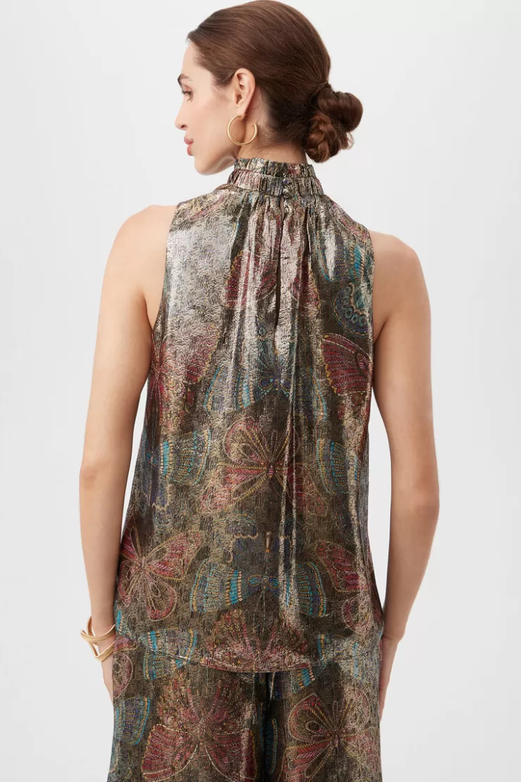 Rissa Butterfly Print Silk Top In >TRINA TURK Outlet