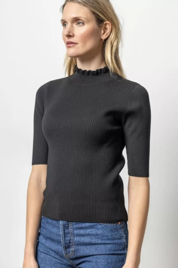 Ruffle Mock Neck Sweater In >LILLA P Sale