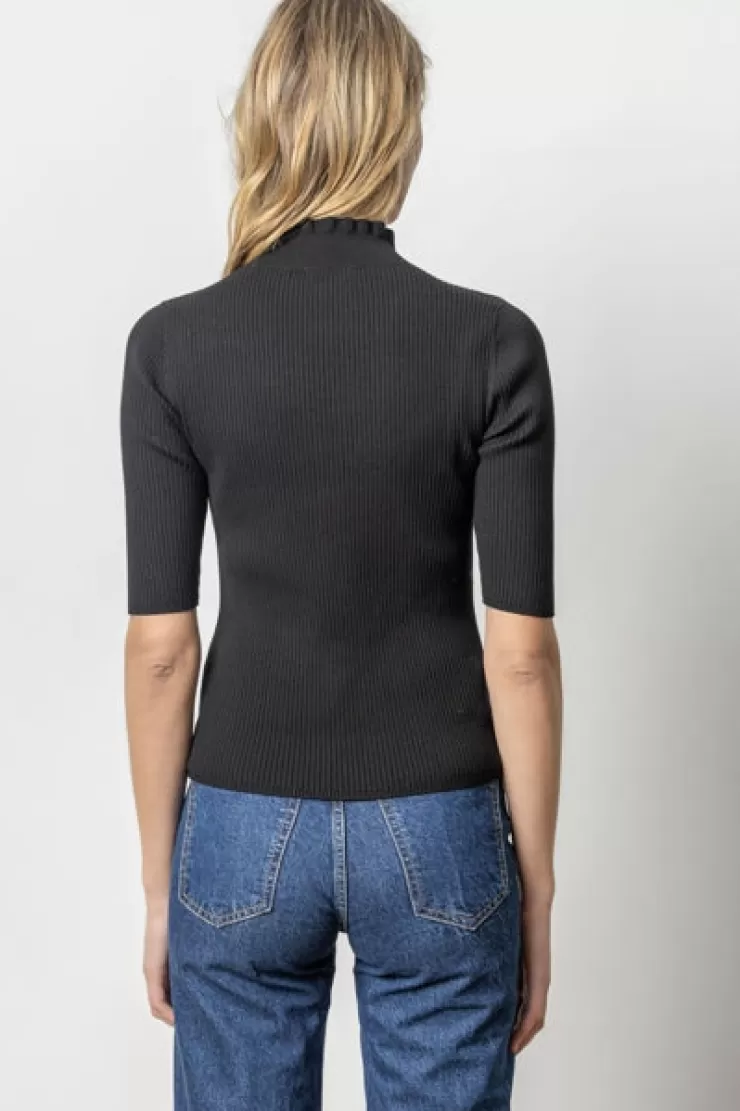 Ruffle Mock Neck Sweater In >LILLA P Sale