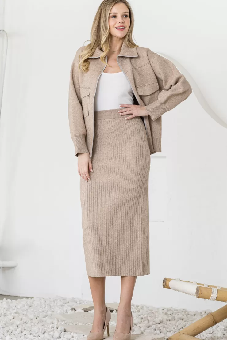 Salma Ribbed Knit Skirt In >JOH Cheap