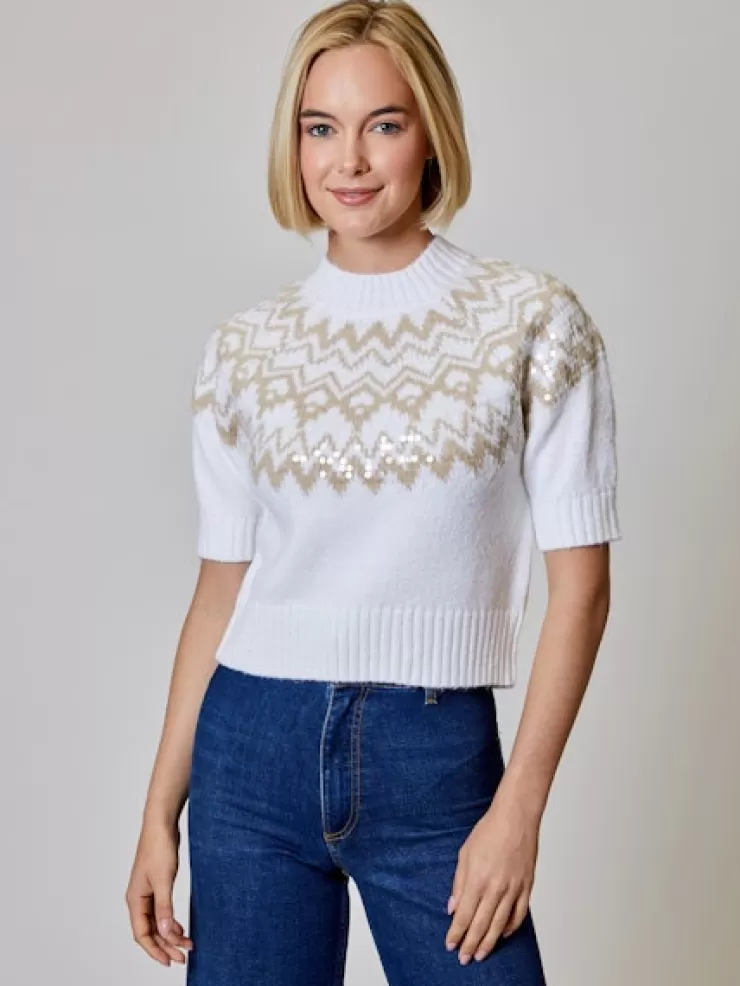 Sequin Fair Isle Sweater In >DESIGN HISTORY Cheap