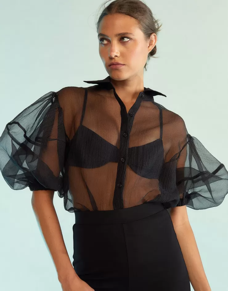 Sheer Bliss Organza Blouse In >CYNTHIA ROWLEY Fashion