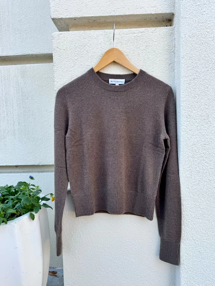 Shrunken Crew Neck Sweater In >WHITE AND WARREN Cheap