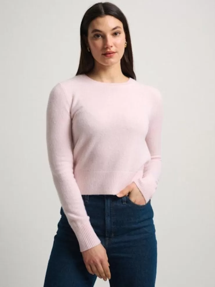 Shrunken Crew Neck Sweater In >WHITE AND WARREN Outlet