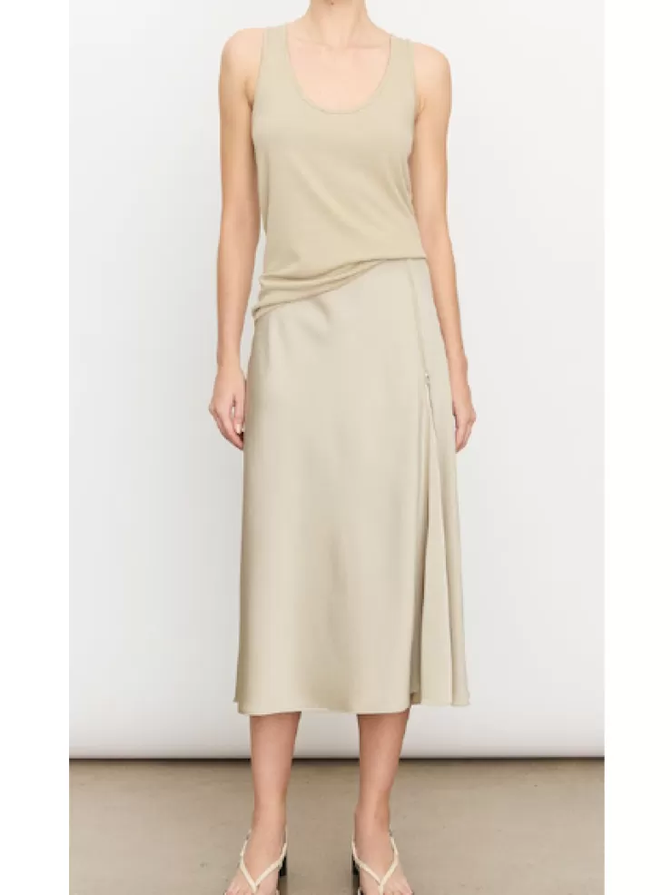 Side Zipper Detail Satin Skirt In *FINAL SALE*>VINCE Outlet
