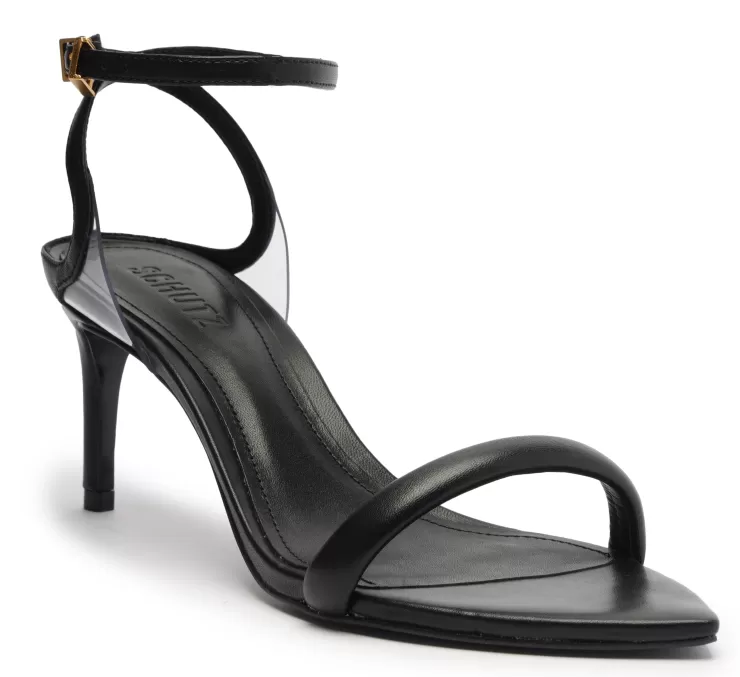 Skye Leather & Vinyl Heeled Sandal In >SCHUTZ Fashion