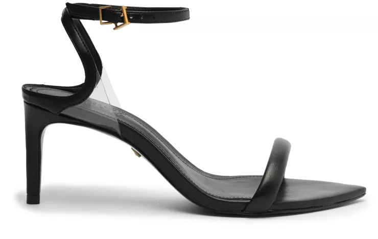 Skye Leather & Vinyl Heeled Sandal In >SCHUTZ Fashion