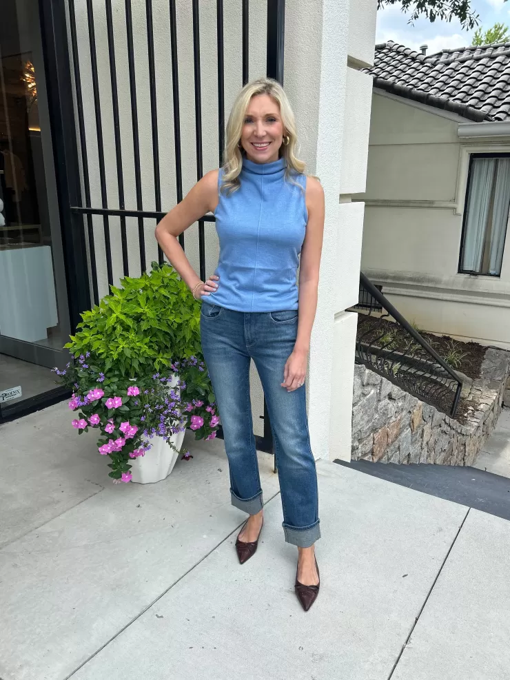 Sleeveless Seamed Funnel Top In >KINROSS CASHMERE Best