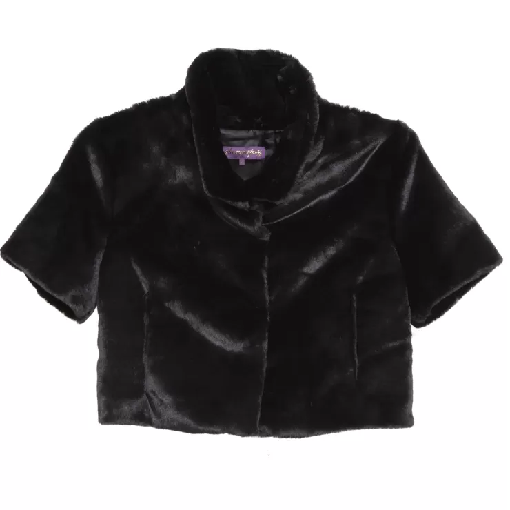 Standing Collar Faux Fur Bolero Jacket In >GLAMOURPUSS Online