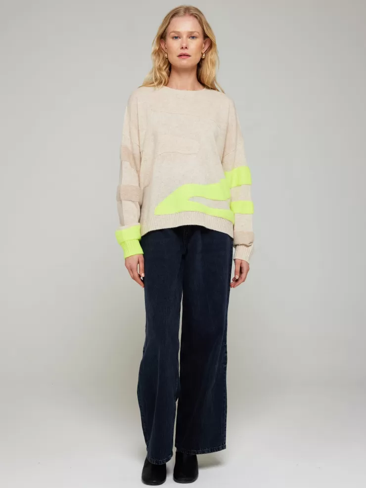 Textured Wave Cashmere Crew Neck Sweater In >BRODIE Sale