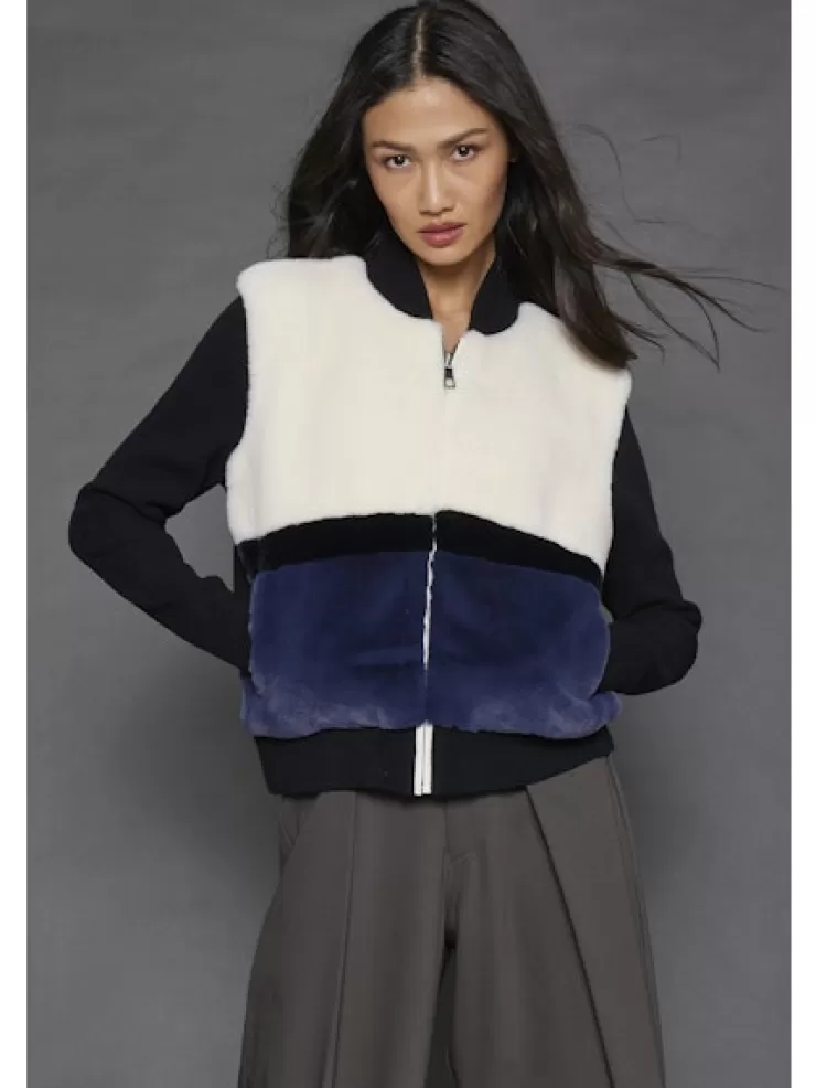 Triple Thread Zip Up Fur Sweater Jacket In >LISA TODD Best Sale