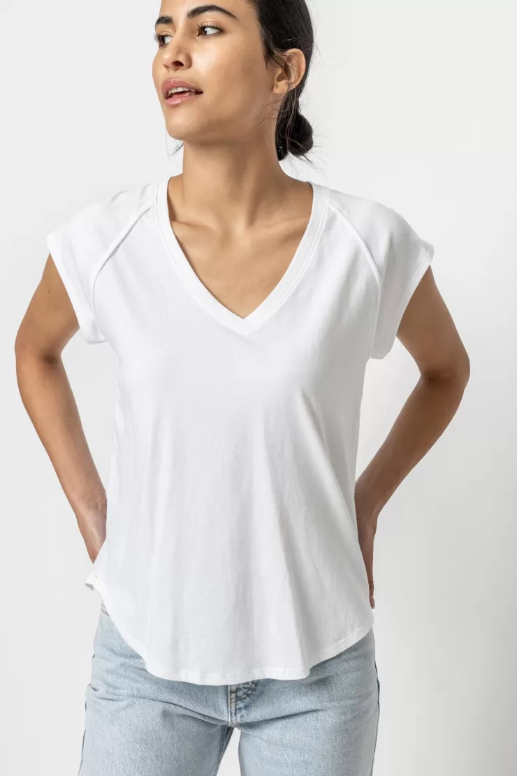 V-Neck Raglan Tee In >LILLA P Discount