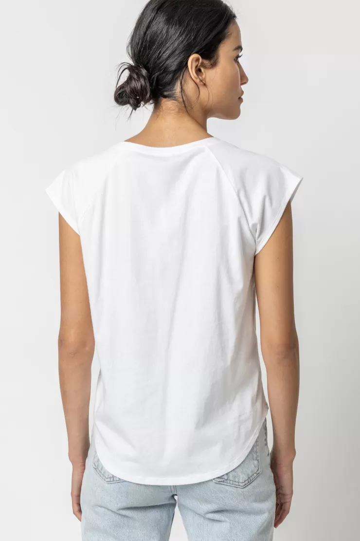 V-Neck Raglan Tee In >LILLA P Discount