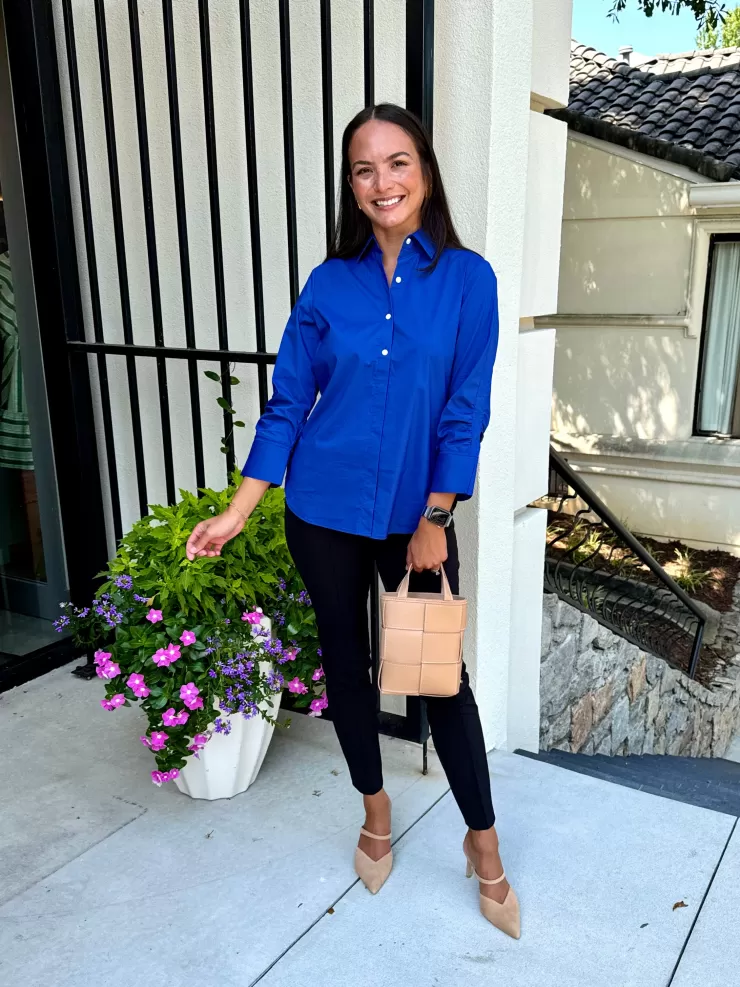 Zoey 3/4 Length Ruched Sleeve Top In >HINSON WU Store